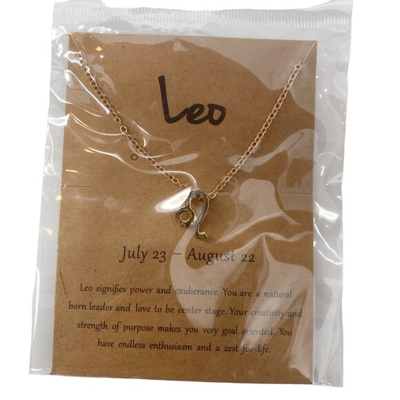 2/$30 Astrology Necklace Leo Gold Tone Constellation Necklace Gift Simple Golden - Picture 5 of 6